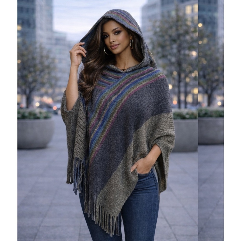Glitz Beaute Urban Luxe Hooded Shawl – Ash Edition